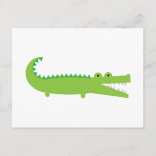 Cute Green Alligator Postcard