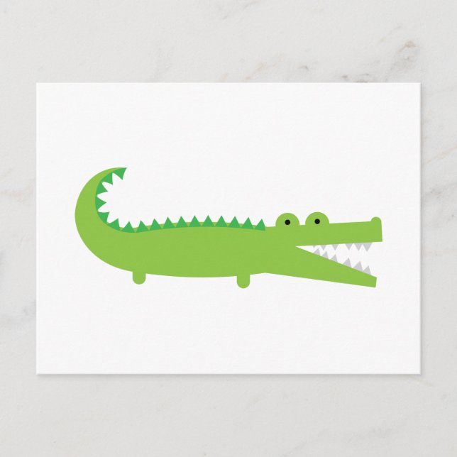 Cute Green Alligator Postcard (Front)