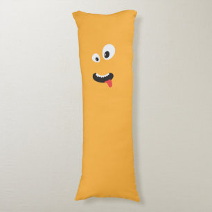 Cute Green And Orange Monster 2 Sided Body Cushion