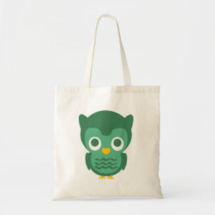 Cute Green And Yellow Cartoon Owl 2 Tote Bag
