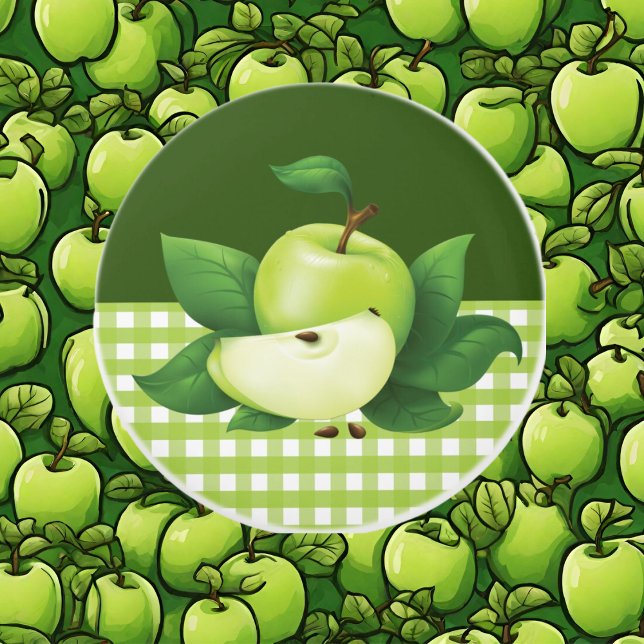 Cute green apple kitchen decor ceramic knob (Creator Uploaded)