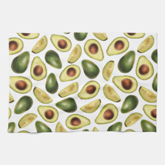 Cute Green Avocado and Avocado Slices Tea Towel