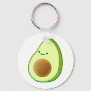 Cute Green Avocado Drawing Key Ring