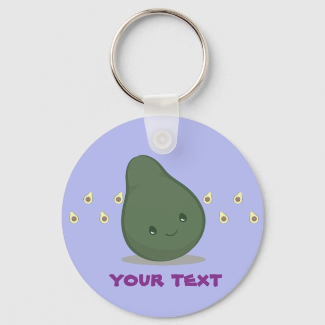 Cute Green Avocado Keychain (Front)