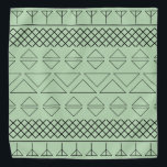Cute Green Aztec Pattern Print Southwest Pet Bandana<br><div class="desc">Trendy Aztec pattern. Black print on green background.</div>