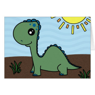 Cute Green Baby Dinosaur