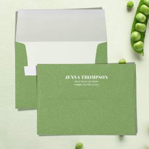 Cute Green Baby Twins Botanical Two Peas in a Pod Envelope