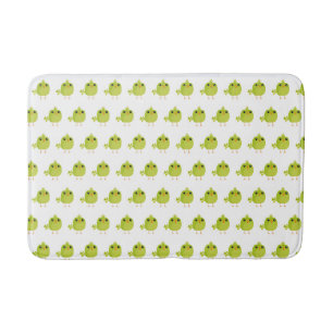 Cute Green Bird Cartoon Bath Mat