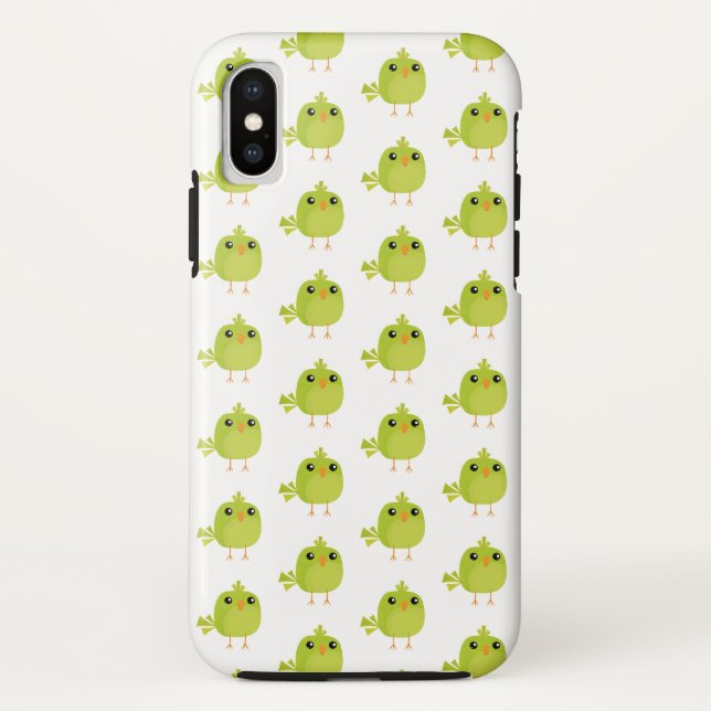 Cute Green Bird Cartoon Case-Mate iPhone Case (Back)