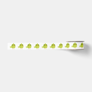 Cute Green Bird Cartoon Grosgrain Ribbon