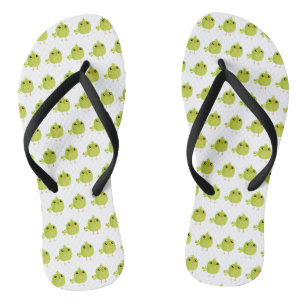 Cute Green Bird Cartoon Jandals