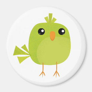 Cute Green Bird Cartoon Magnet
