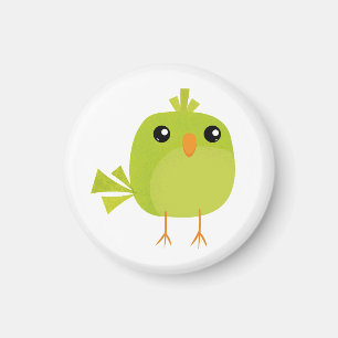 Cute Green Bird Cartoon Magnet