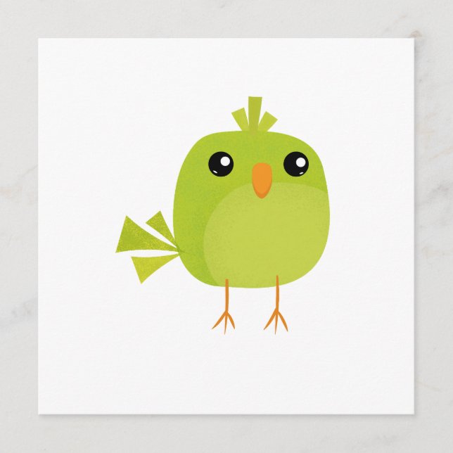 Cute Green Bird Cartoon Menu (Front)