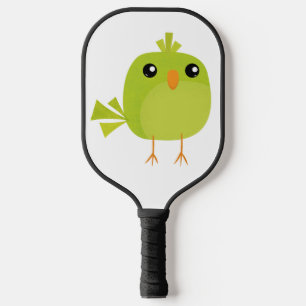 Cute Green Bird Cartoon Pickleball Paddle