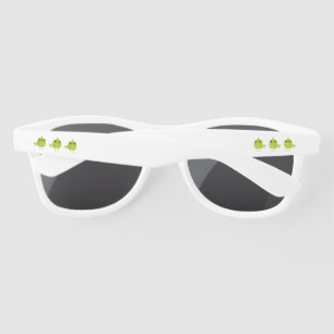 Cute Green Bird Cartoon Sunglasses