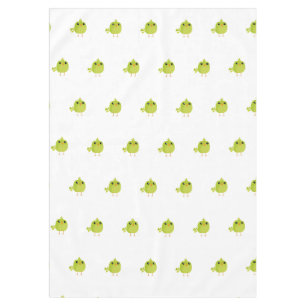Cute Green Bird Cartoon Tablecloth