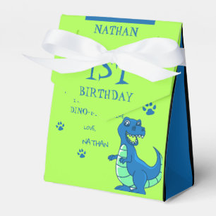 Cute Green Blue Dinosaur Themed Birthday Favour Bo Box