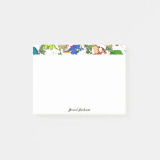 Cute Green Blue Funny Animal Dinosaur Post-it Notes
