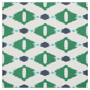 Cute green blue ikat tribal patterns fabric