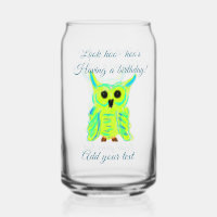 Cute green blue pastel owl pun add text birthday t