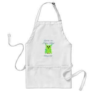 Cute green blue pastel owl pun add text birthday t standard apron