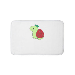 Cute green blushing strawberry turtle Classic T-Sh Bath Mat