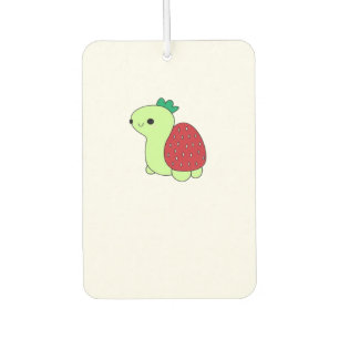 Cute green blushing strawberry turtle Classic T-Sh Car Air Freshener