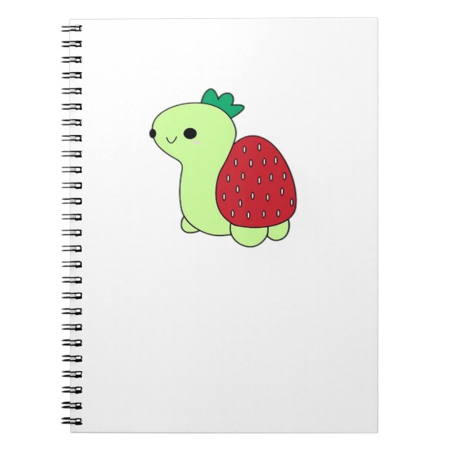 Cute green blushing strawberry turtle Classic T-Sh Notebook (Front)