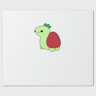 Cute green blushing strawberry turtle Classic T-Sh Wrapping Paper