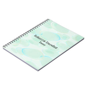 Cute green bubbles pattern notebook
