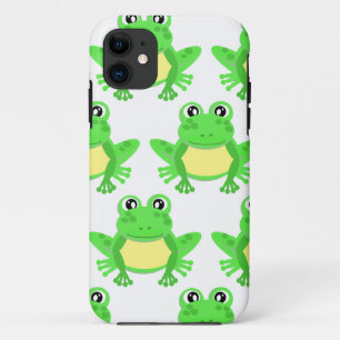 Cute Green Cartoon Frog Pattern Kawaii Case-Mate iPhone Case