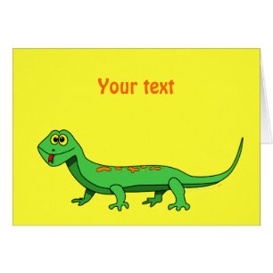 Cute Green Cartoon Lizard Kids Reptile