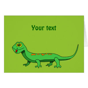 Cute Green Cartoon Lizard Kids Reptile