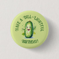Cute Green Cartoon Pickle Birthday