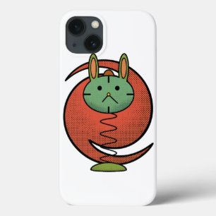 Cute Green Cat Orange Circle iPhone / iPad case