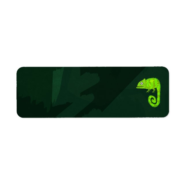 Cute Green Chameleon Illustration Tropical Reptile (Front)