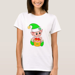 Cute green Christmas elf T-Shirt