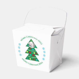 Cute Green Christmas Tree Celebration Dog Holiday Favour Box