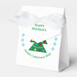 Cute Green Christmas Tree Celebration Dog Holiday Favour Box