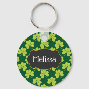Cute Green Clover Pattern Key Ring