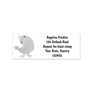 Cute green curious parakeet cartoon illustration  rubber stamp