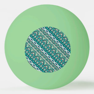 Cute green design aztec patterns design ping pong ball