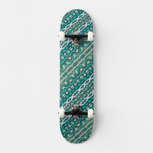 Cute green design aztec patterns design skateboard