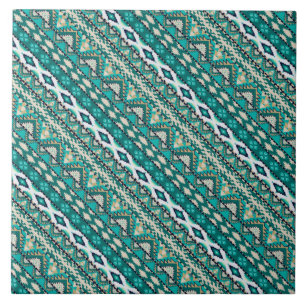 Cute green design aztec patterns design tile