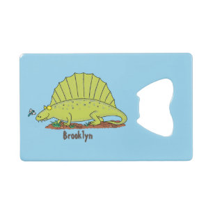 Cute green dimetrodon cartoon illustration