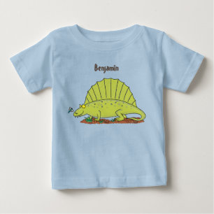 Cute green dimetrodon cartoon illustration baby T-Shirt