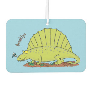 Cute green dimetrodon cartoon illustration car air freshener