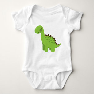 Cute Green Dinosaur Baby Bodysuit