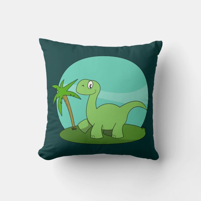 Cute Green Dinosaur Cushion (Front)